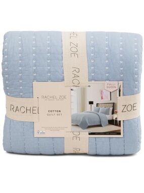 Rachel Zoe Sky Blue Cotton Quilt Set